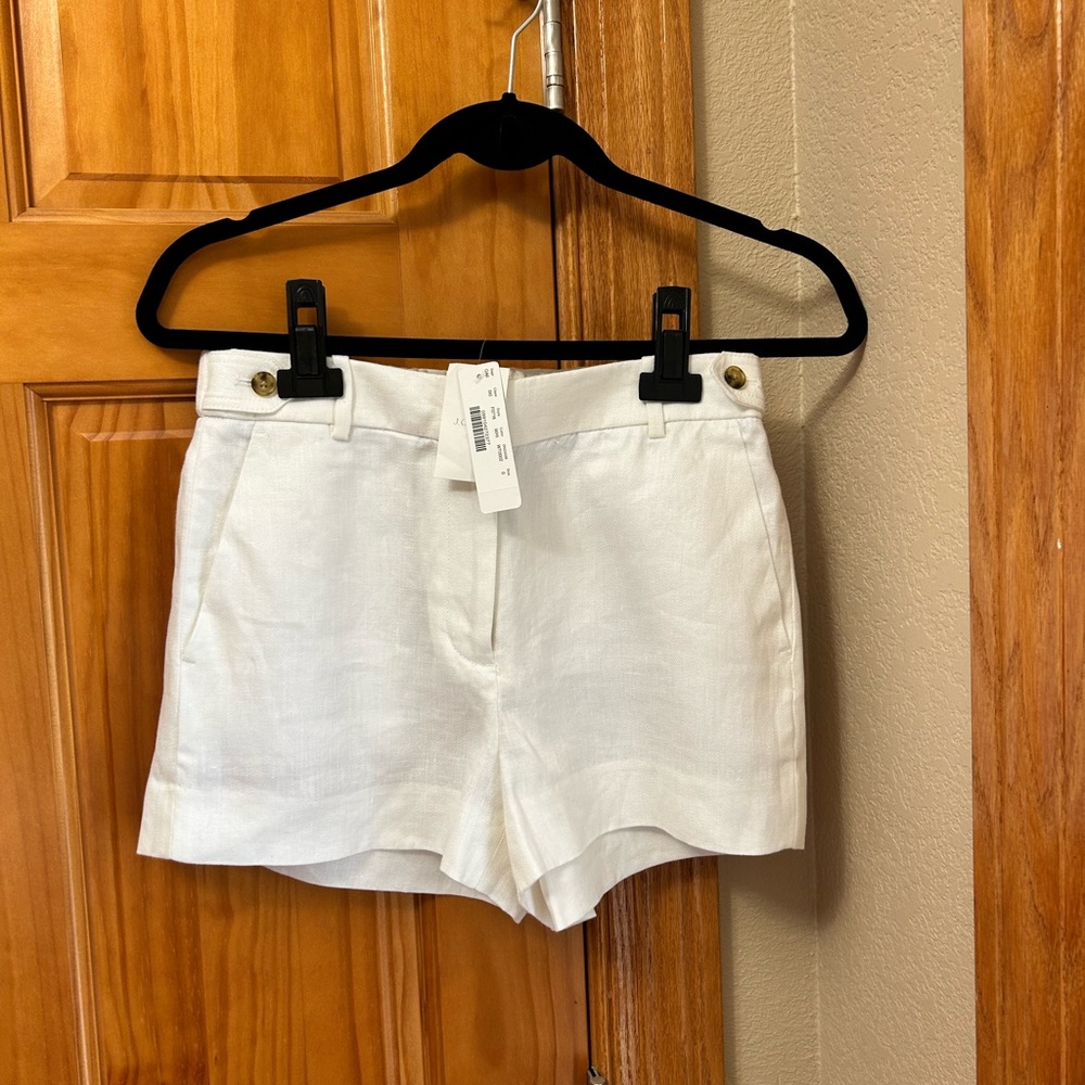 Jcrew white linen shorts (nwt)